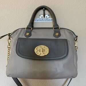 Emma Fox two-tone leather satchel